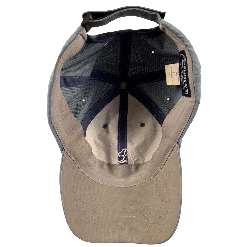 Rhoback Gray Performance Ripstop Adjustable Golf Cap Rhodesian Ridgeback Logo - Picture 7 of 8